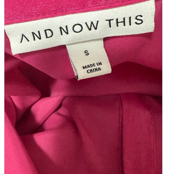 And Now This Fuchsia buttoned long sleeves blouse size Small - Picture 3 of 14